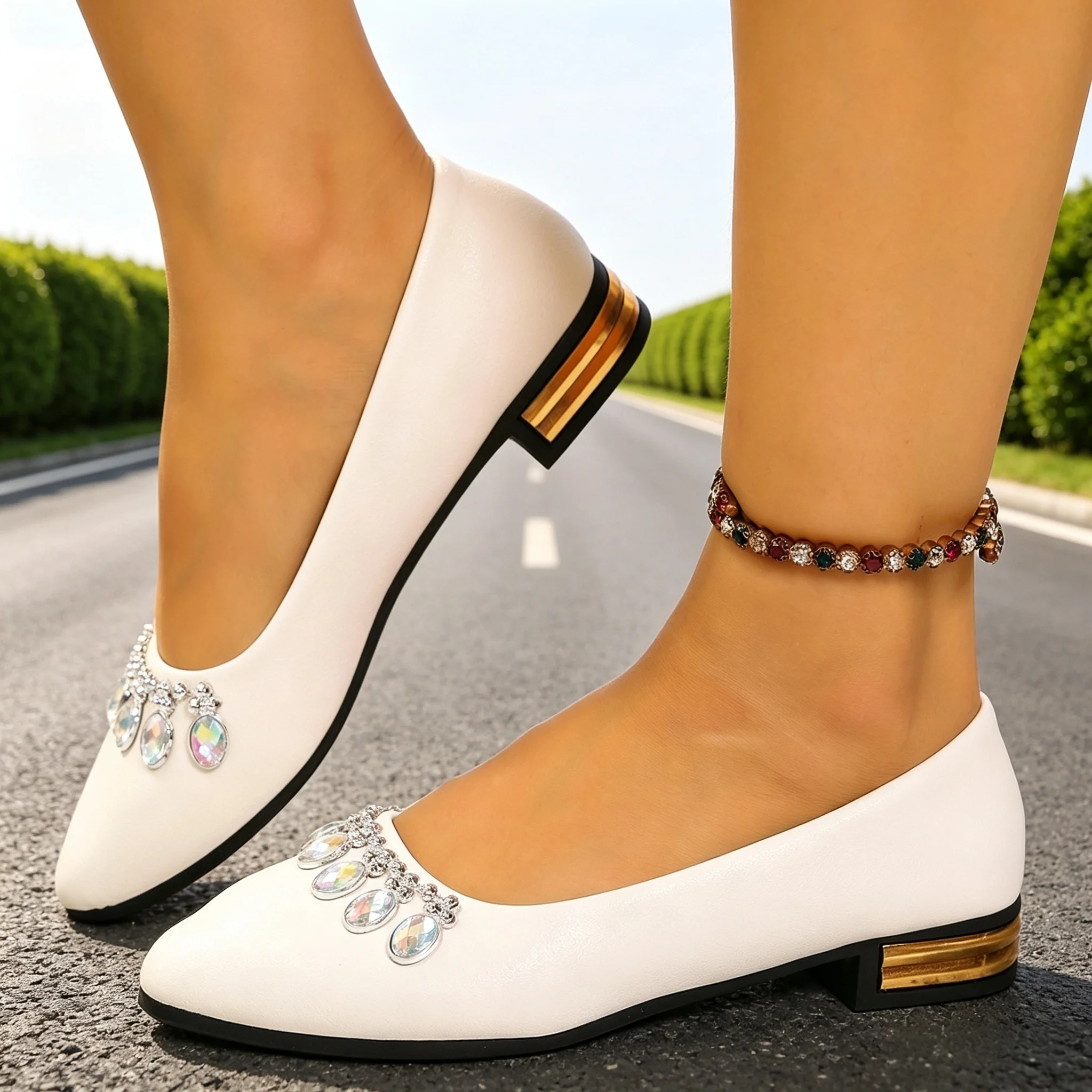 Espadrille Slip On - Женские балетки с заостренным носком, большие