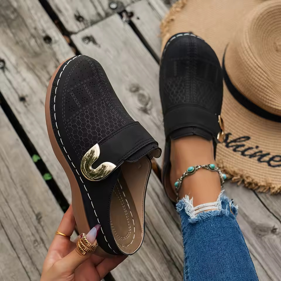 Espadrille Slip On - Женские удобные мюли без застежек, перфорированные