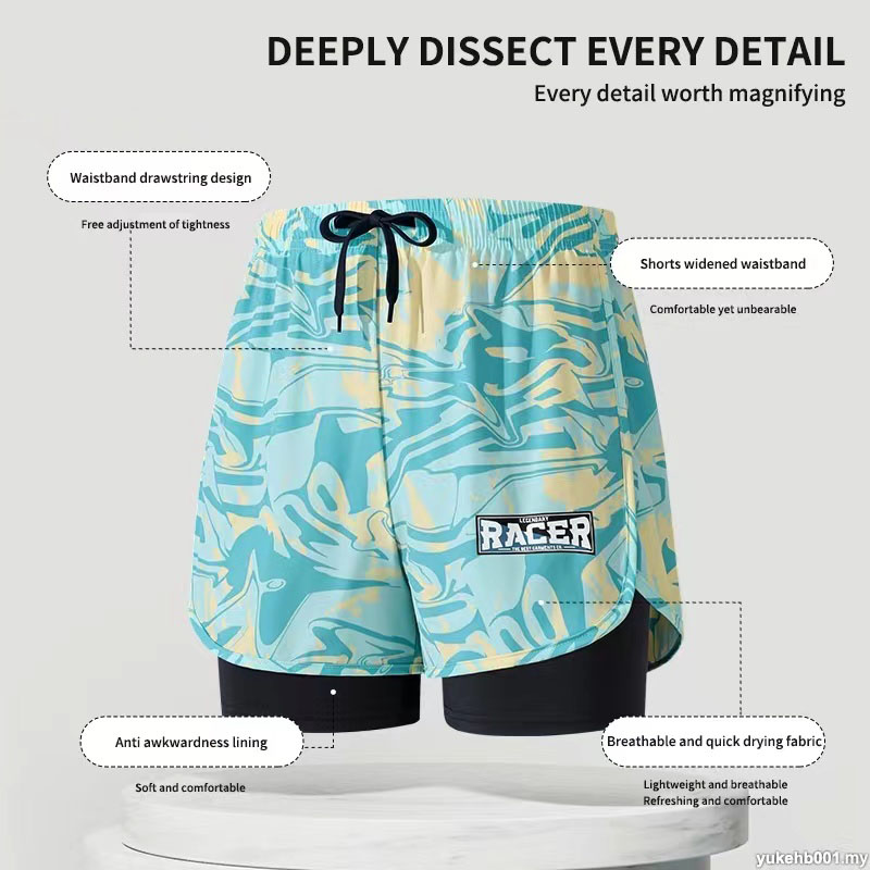 Плавки для взрослых двухслойны – обзор и цена Swim Trunk Quick Dry